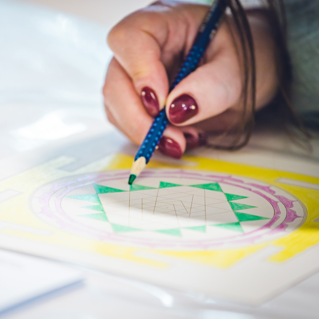 Sri Yantra Painting Meditation at the Temple