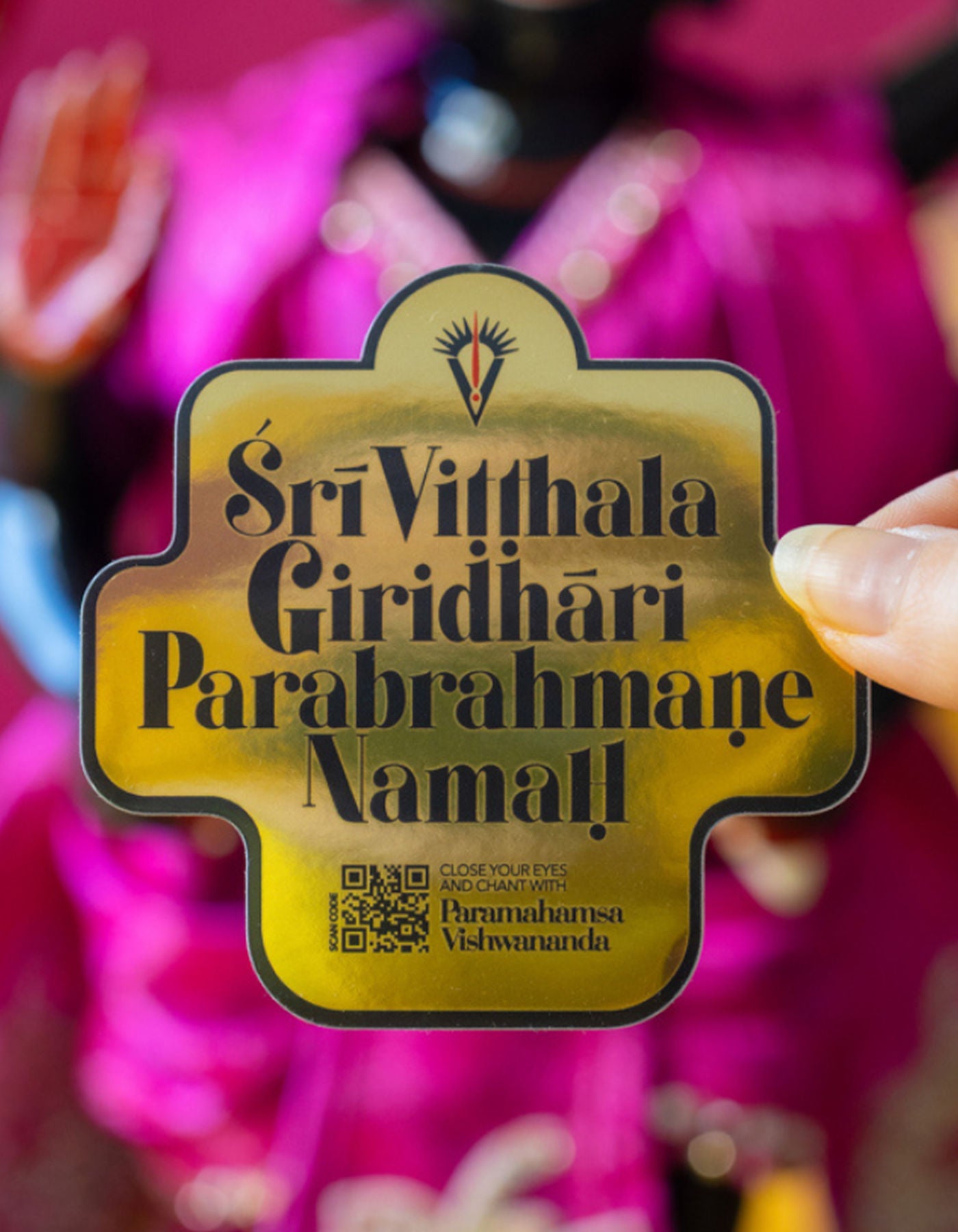 Sri Vitthala Giridhari Parabrahmane Namah Mirror Sticker
