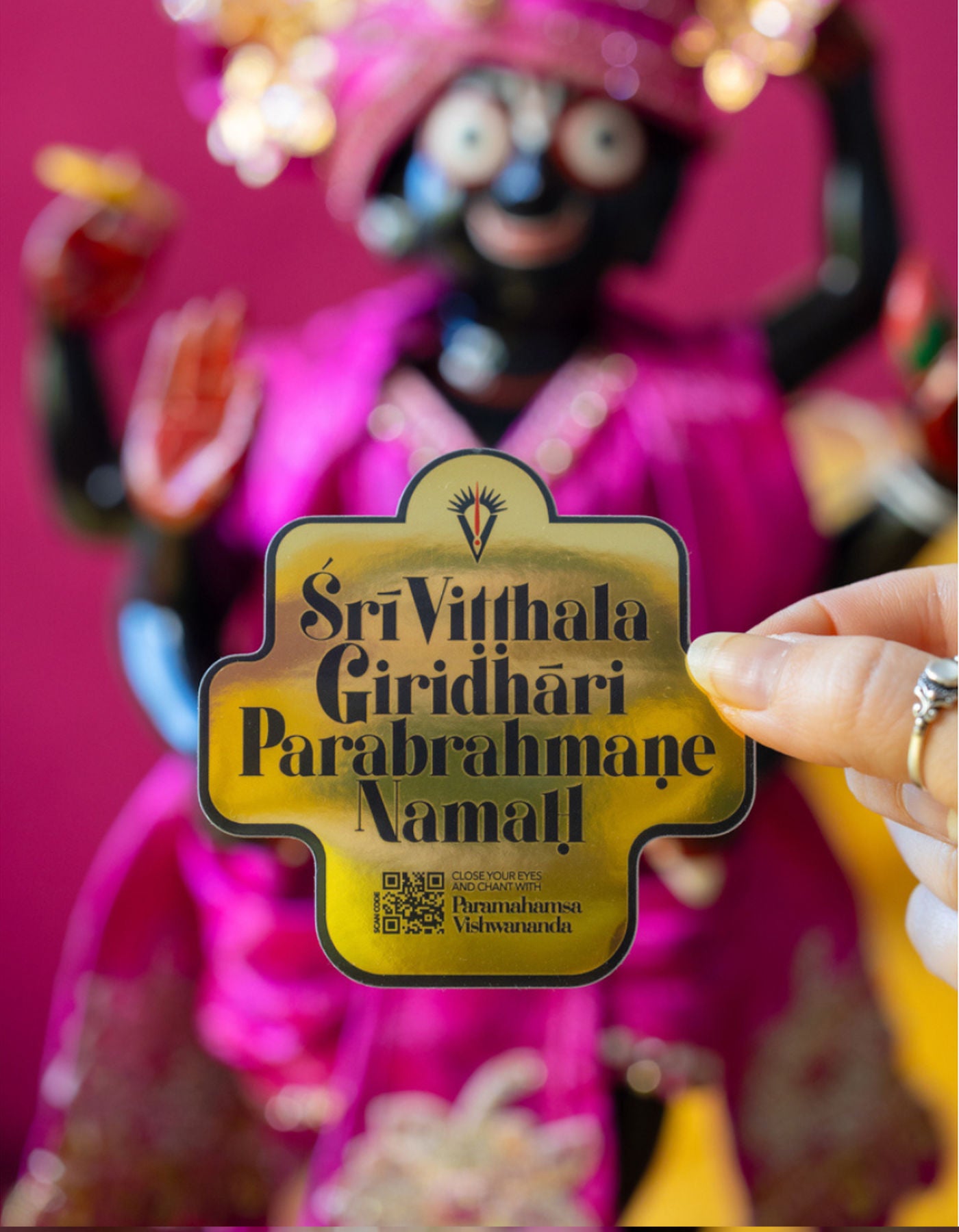 Sri Vitthala Giridhari Parabrahmane Namah Mirror Sticker