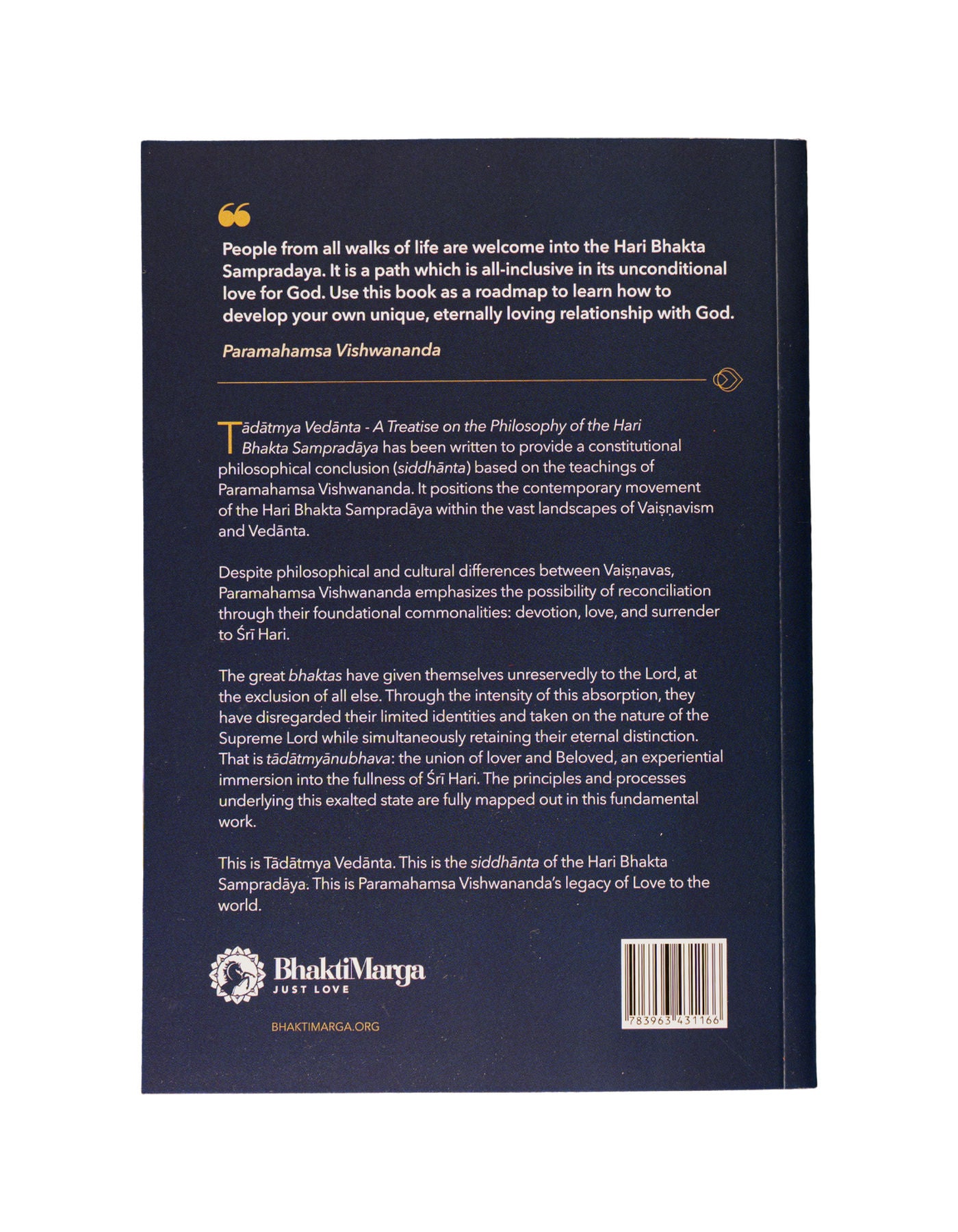 Tadatmya Vedanta - A Treatise on the Philosophy of the Hari Bhakta Sampradaya